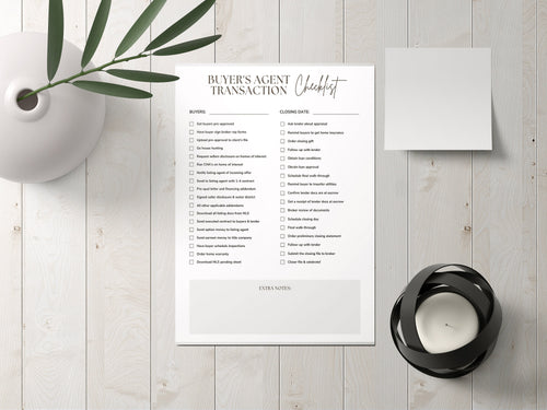 Buyers Agent Transaction Checklist, Real Estate Marketing, Real Estate Flyer, Buyers Agent Checklist, Buyers Agent Transaction