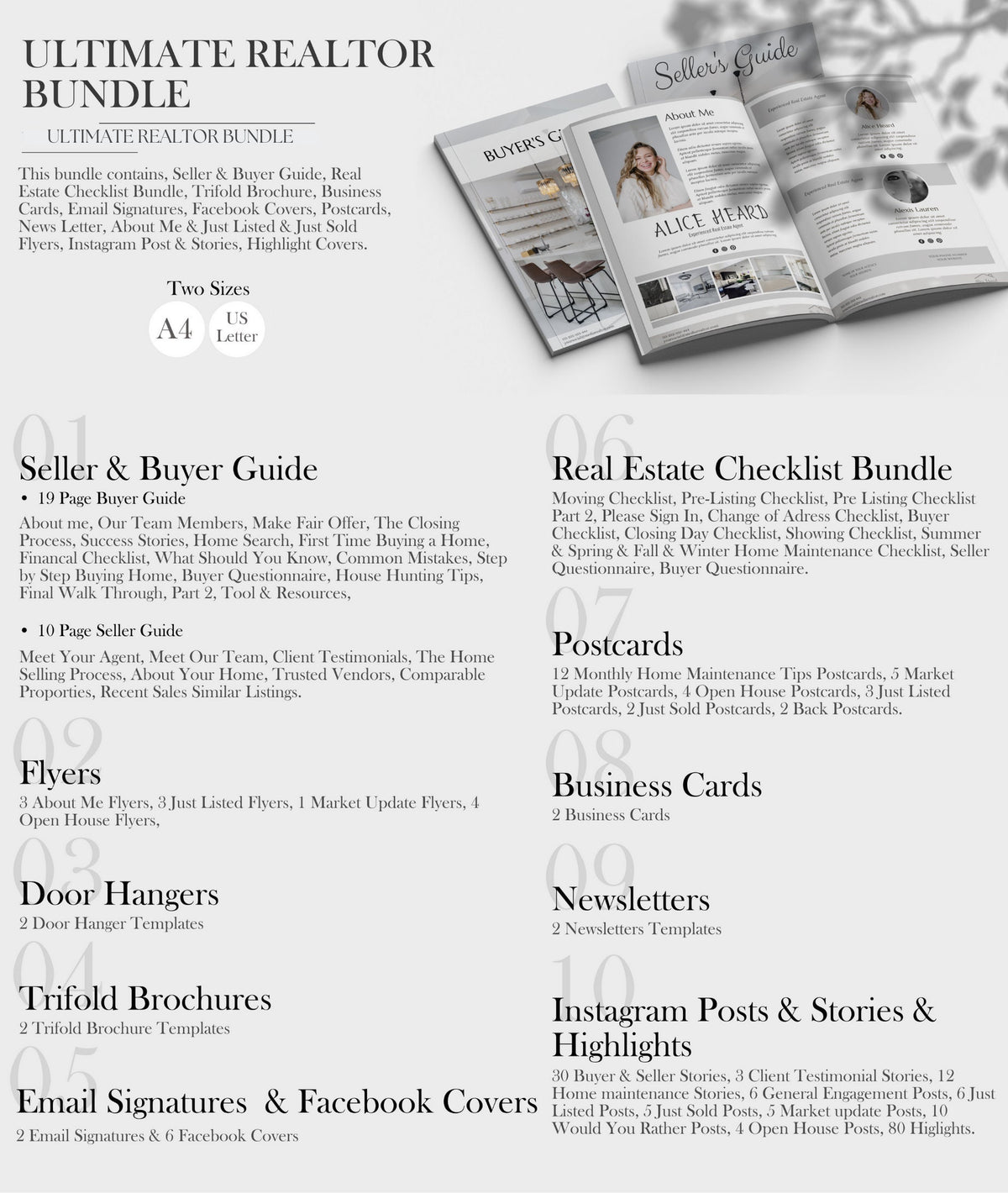 REALTOR BUNDLE, Real Estate Marketing, Listing Presentation, Real Estate Instagram Templates, Buyers and Sellers Guide, Realtor Farming