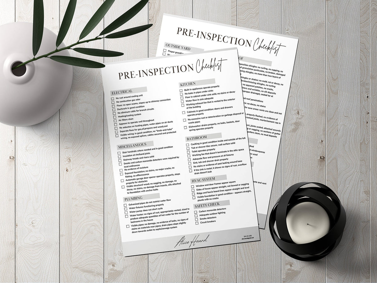 Pre-Inspection Checklist, Home Seller Checklist, Seller Packet, Inspection, Realtor Templates, Realtor Leads, Real Estate Inspection, Canva
