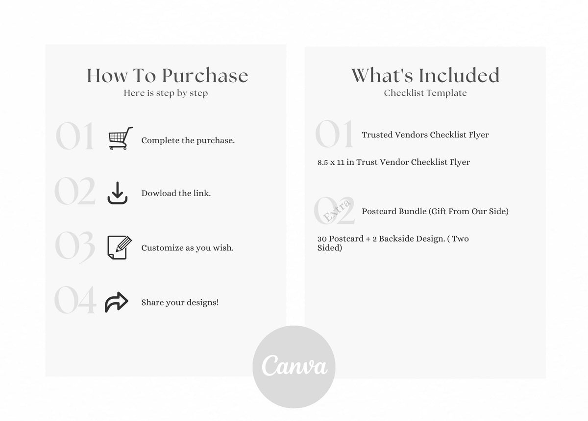 Real Estate Trusted Vendor Template | Realtor Referral, Trusted Vendor List, Recommendations List, Realtor Marketing, Real Estate Template