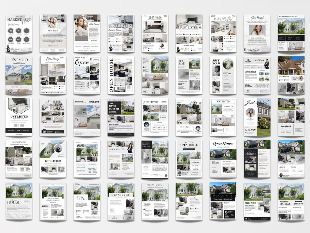 Real Estate Flyers Bundle | Realtor Flyer Templates | Real Estate Marketing Flyers | Just Listed Flyer | New Agent Flyer | Canva Realtor