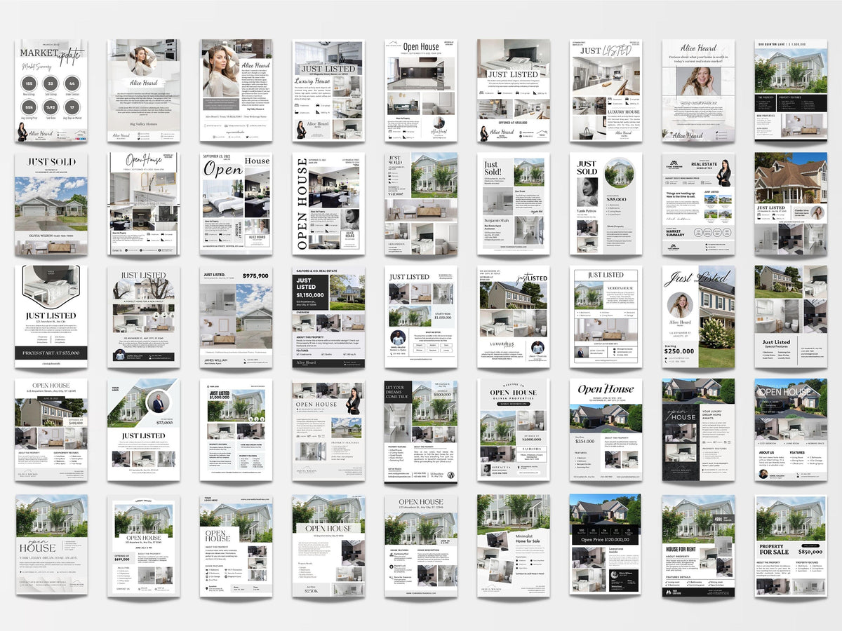 Real Estate Flyers Bundle | Realtor Flyer Templates | Real Estate Marketing Flyers | Just Listed Flyer | New Agent Flyer | Canva Realtor