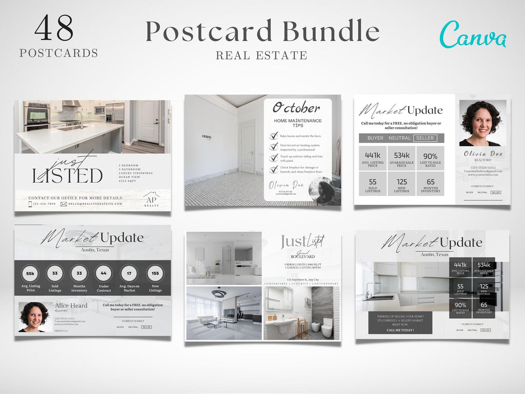 Real Estate Postcards | Realtor Postcards | Real Estate Canva | Realtor Intro Card | Realtor Marketing Tool | Real Estate Agent Marketing
