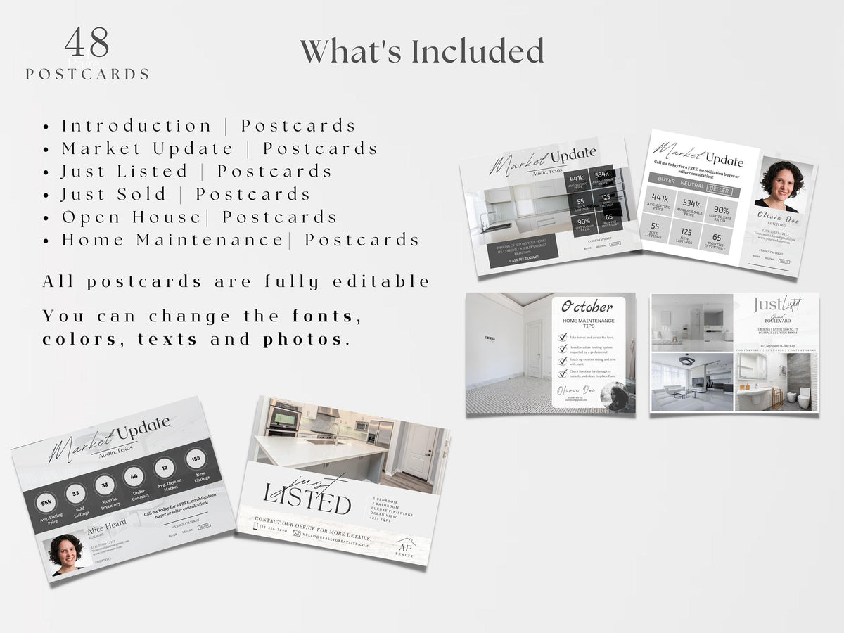 Real Estate Postcards | Realtor Postcards | Real Estate Canva | Realtor Intro Card | Realtor Marketing Tool | Real Estate Agent Marketing