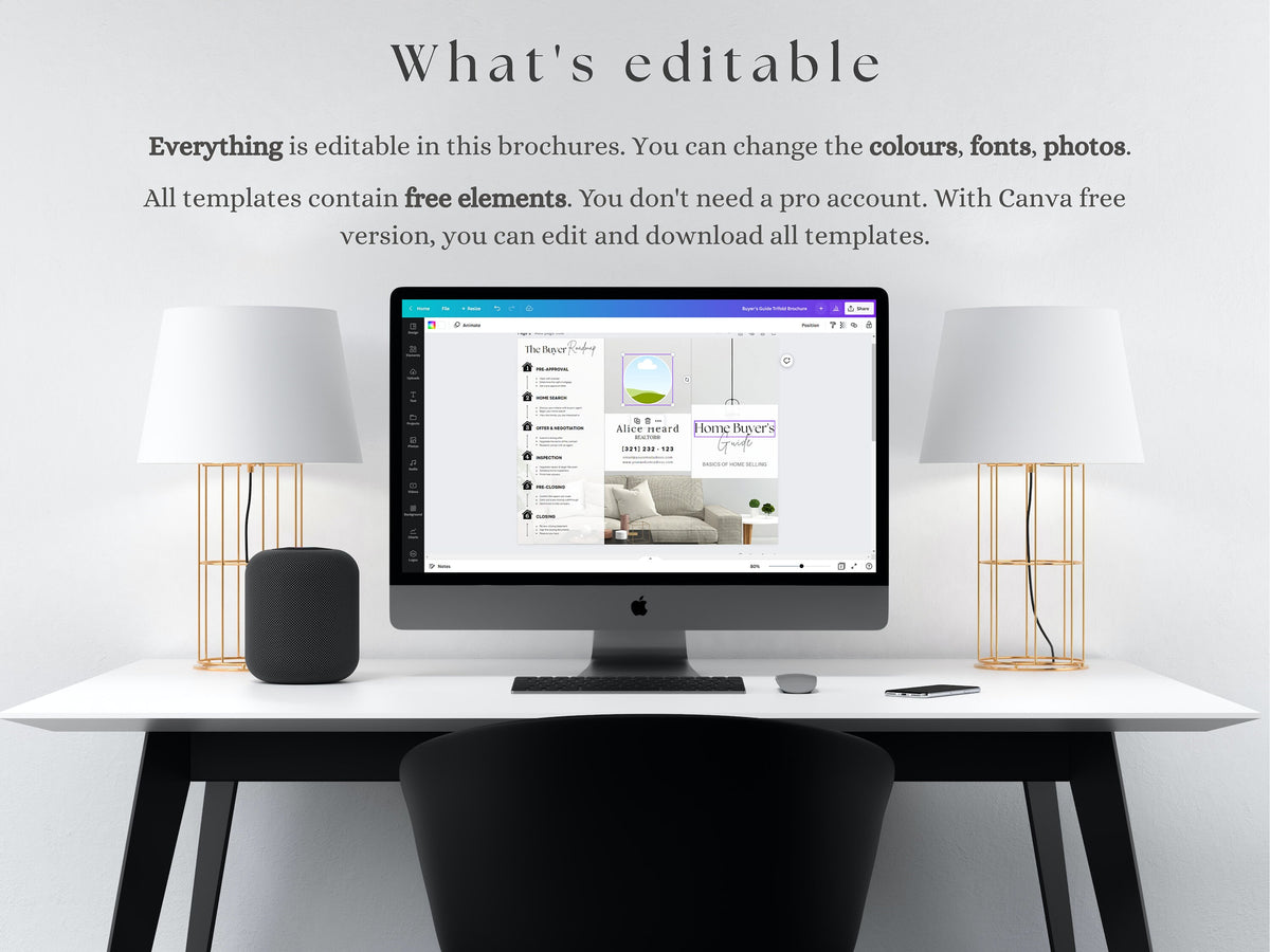 Real Estate Buyer's Guide Brochure, Real Estate Tri-Fold Brochure, Tri-fold Real Estate, Buyer Guide, Real Estate Marketing, Double-Sided