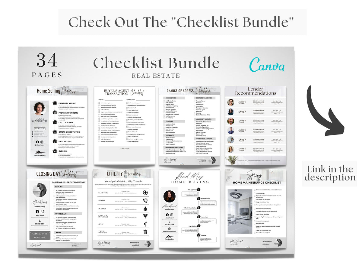 Home Selling Process Flyer, Home Buying Process Flyer, Real Estate Checklist, Selling & Buying Roadmap,, Real Estate Marketing