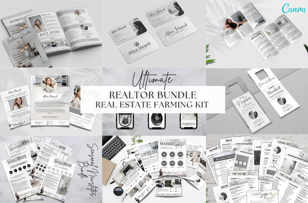 REALTOR BUNDLE, Real Estate Marketing, Listing Presentation, Real Estate Instagram Templates, Buyers and Sellers Guide, Realtor Farming