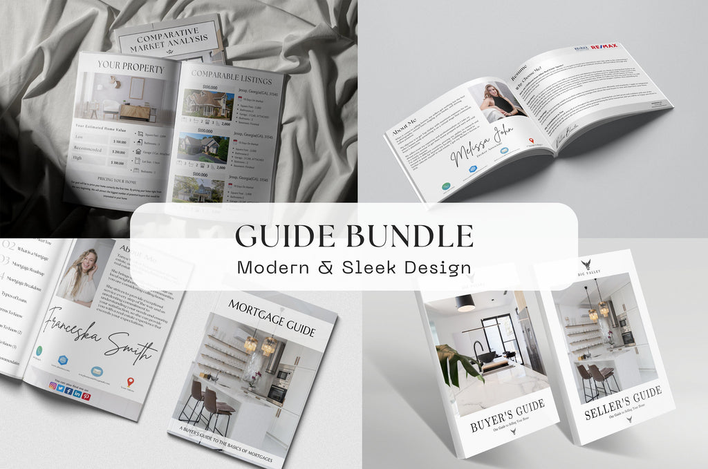 Real Estate Marketing Guide Bundle , Seller and Buyer Guide, Mortgage Guide, CMA Packet, Realtor Marketing, Canva