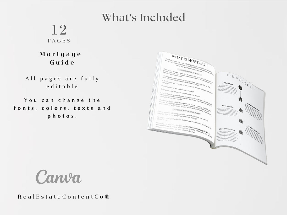 Real Estate Marketing Guide Bundle , Seller and Buyer Guide, Mortgage Guide, CMA Packet, Realtor Marketing, Canva