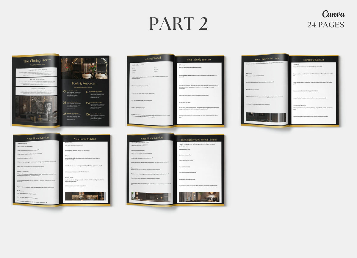 Luxury Buyer's Guide | Realtor Buyer Guide | Home Buyer Guide | Realtor Guide | Realtor Canva Templates | Luxury Real Estate Templates