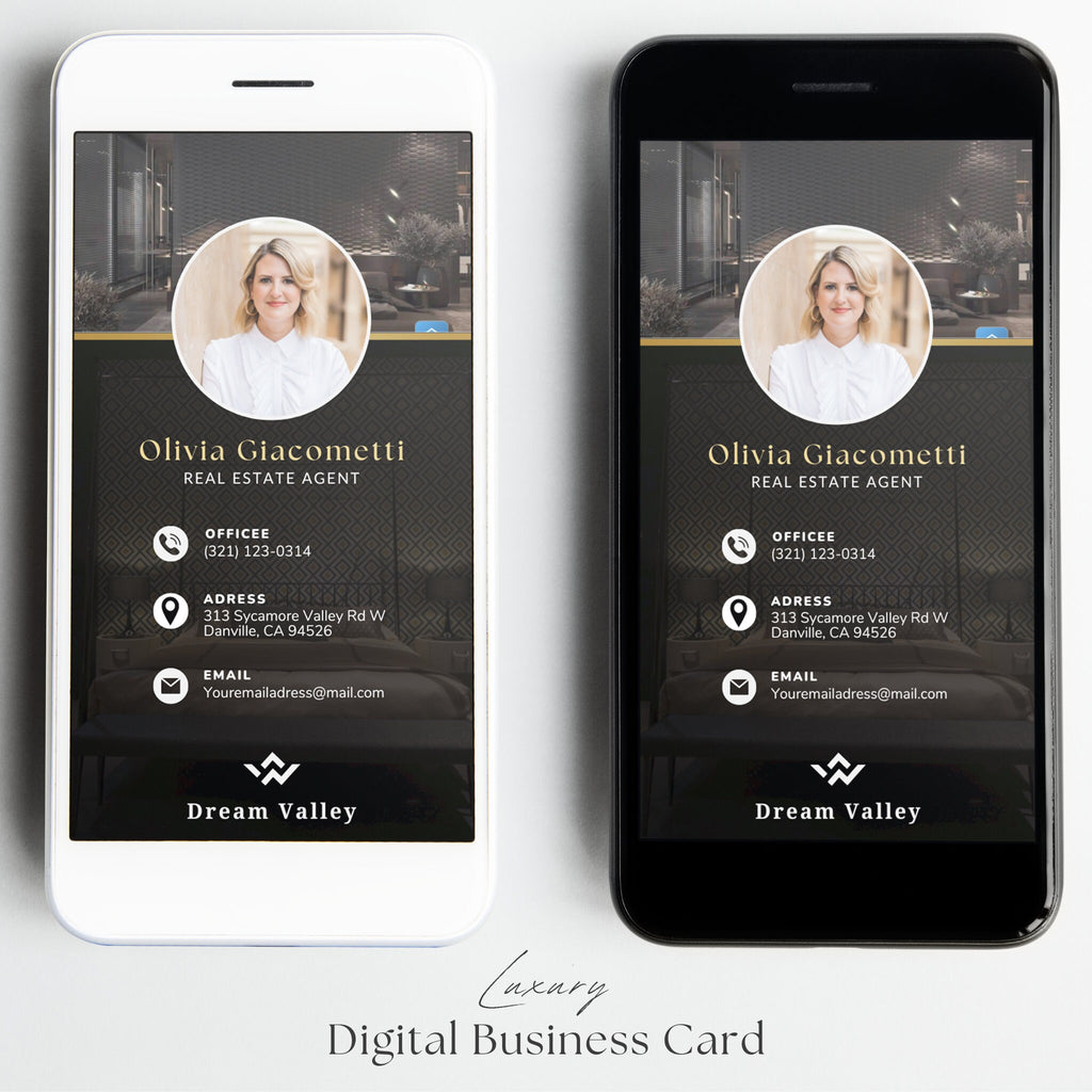 Luxury Digital Business Card | Realtor Business Card | Real Estate Business Card | Realtor Prospect Card | Realtor Canva | Luxury Design