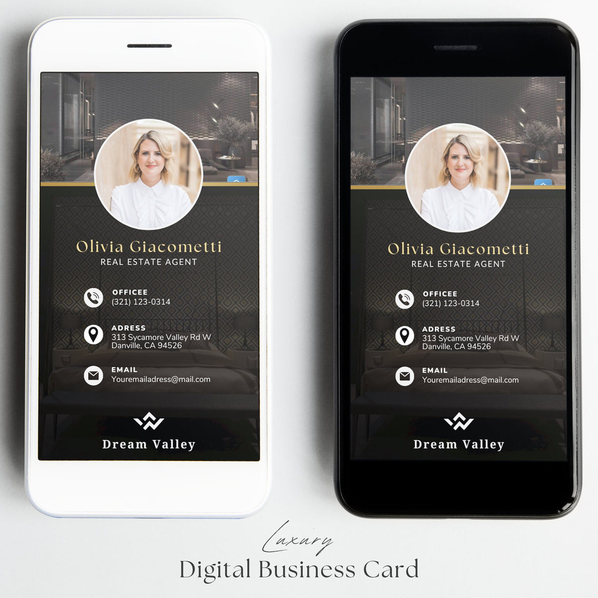 Luxury Digital Business Card | Realtor Business Card | Real Estate Business Card | Realtor Prospect Card | Realtor Canva | Luxury Design