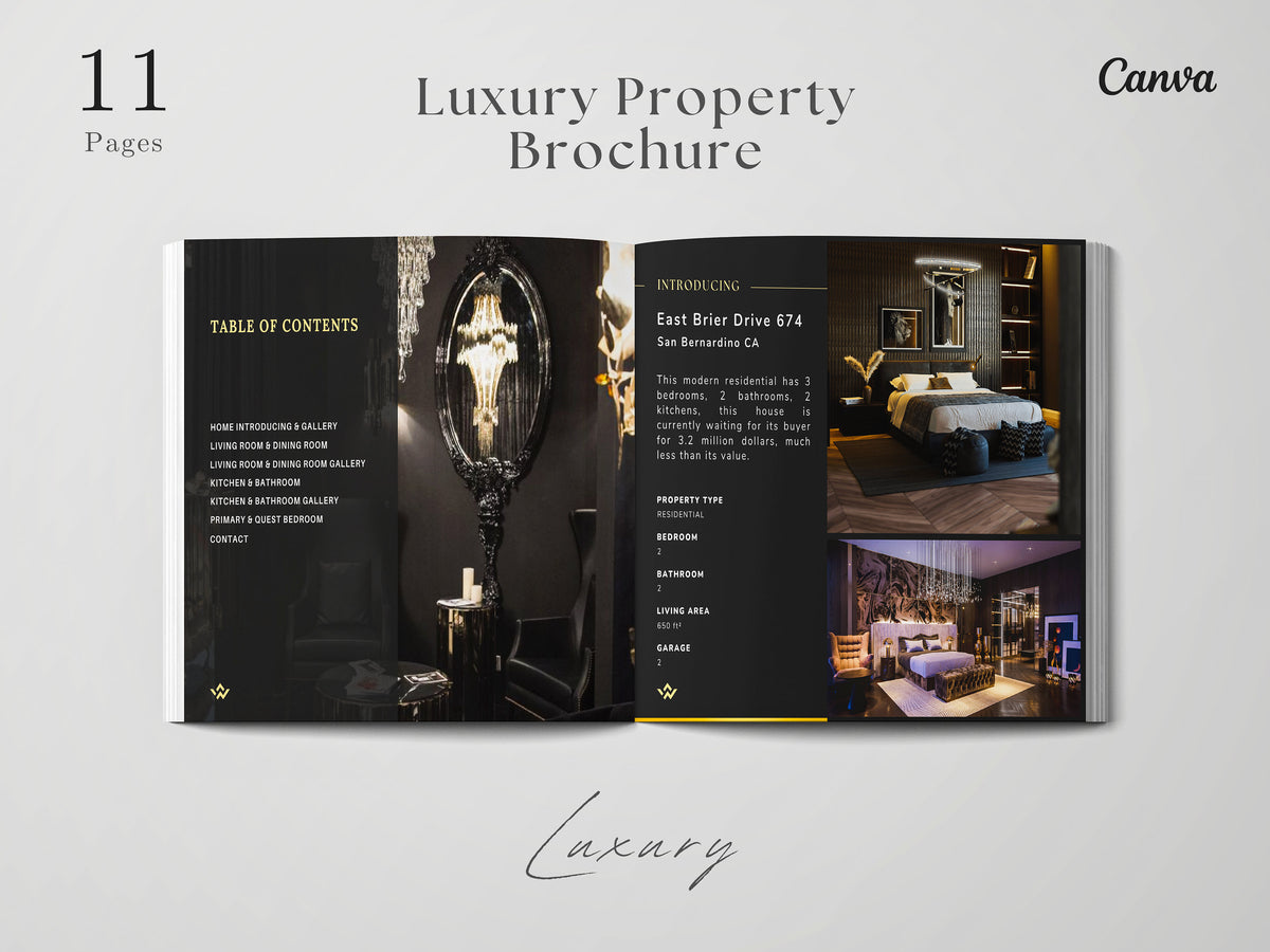 Luxury Property Brochure | Real Estate Property Magazine| Open House Magazine | Realtor Home Brochure| Realtor Feature Sheet | Canva Realtor