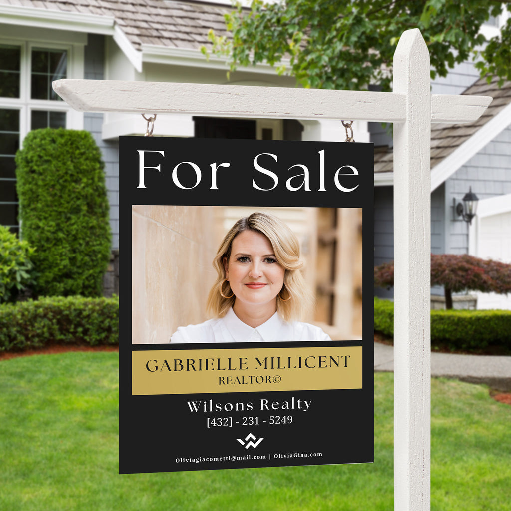 Luxury Yard Sign, Canva For Sale Sign, Custom Sign, Modern For Sale Yard Sign, Real Estate Market, Editable Canva Template