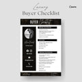 Real Estate Home Buyer's Checklist, Luxury Real Estate Marketing, Printable Checklist, Real Estate Buyer's Guide, Canva Template