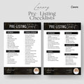 Luxury Real Estate Pre-Listing Checklists | Real Estate Marketing | Black Real Estate Checklist | Realtor Template | Canva Template