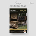 Luxury Just Listed Flyer, Real Estate Canva Template | For Sale By Owner Flyer | Black Realtor Flyer for New Listings, Real Estate Marketing