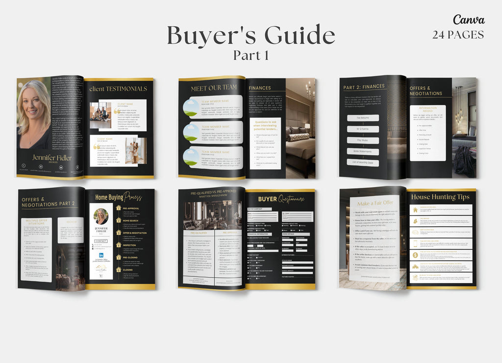 Luxury Real Estate Guides | Luxury Buyers and Seller Guides | Home Buyer Guide | Realtor Seller Guide | Realtor Canva Templates