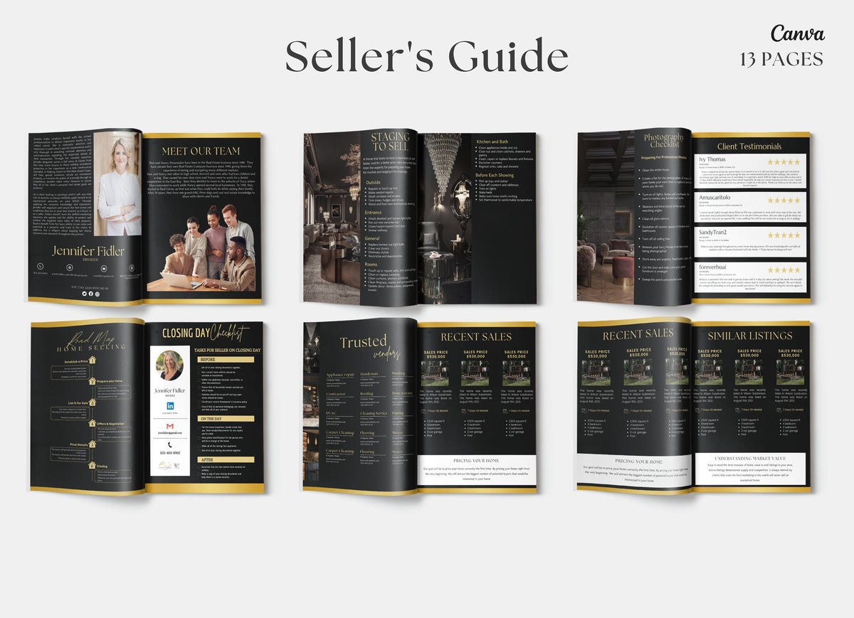 Luxury Real Estate Guides | Luxury Buyers and Seller Guides | Home Buyer Guide | Realtor Seller Guide | Realtor Canva Templates