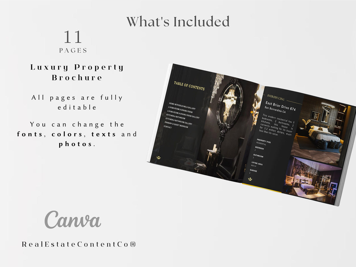 Luxury Property Brochure | Real Estate Property Magazine| Open House Magazine | Realtor Home Brochure| Realtor Feature Sheet | Canva Realtor