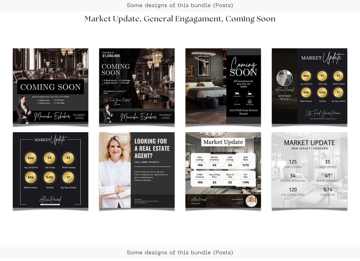 450 Luxury Real Estate Instagram Post Templates | Luxury Realtor Templates | Social Media Templates | Instagram Canva Template