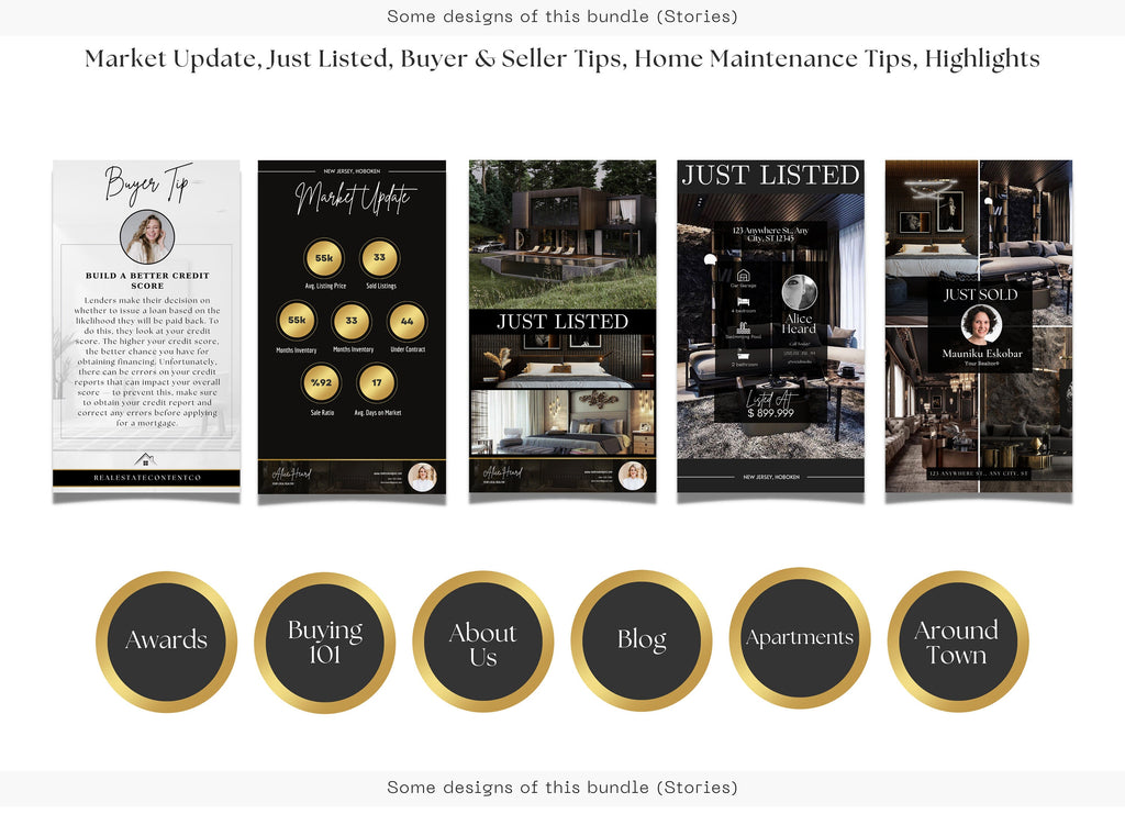 450 Luxury Real Estate Instagram Post Templates | Luxury Realtor Templates | Social Media Templates | Instagram Canva Template