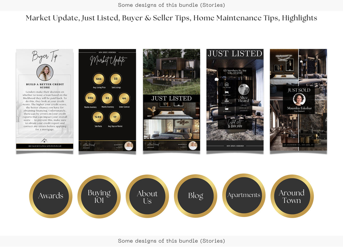 450 Luxury Real Estate Instagram Post Templates | Luxury Realtor Templates | Social Media Templates | Instagram Canva Template