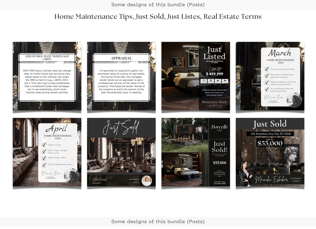 450 Luxury Real Estate Instagram Post Templates | Luxury Realtor Templates | Social Media Templates | Instagram Canva Template