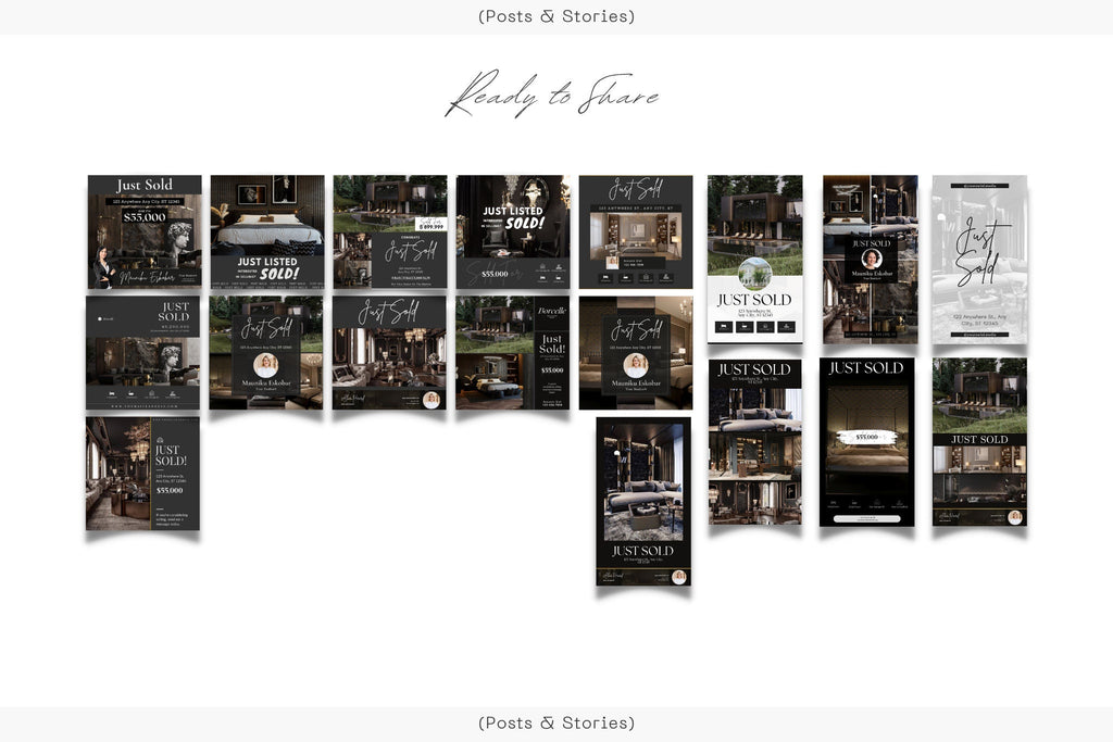 Just Sold Social Media Posts and Stories | Luxury Listing Updates | Just Sold Instagram | Real Estate Marketing | Luxury Real Estate