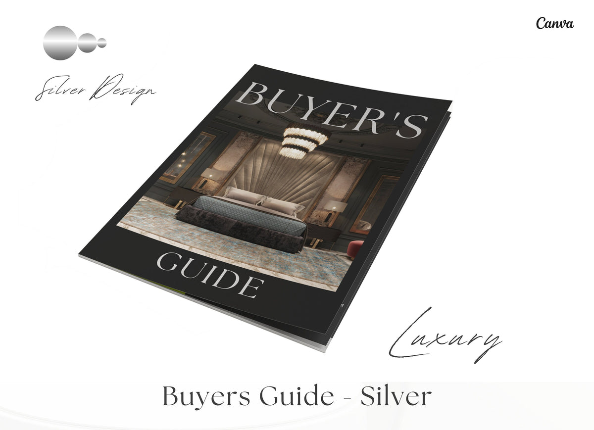 Silver Luxury Buyer's Guide | Realtor Buyer Guide | Home Buyer Guide | Realtor Guide | Realtor Canva Templates | Luxury Real Estate Template