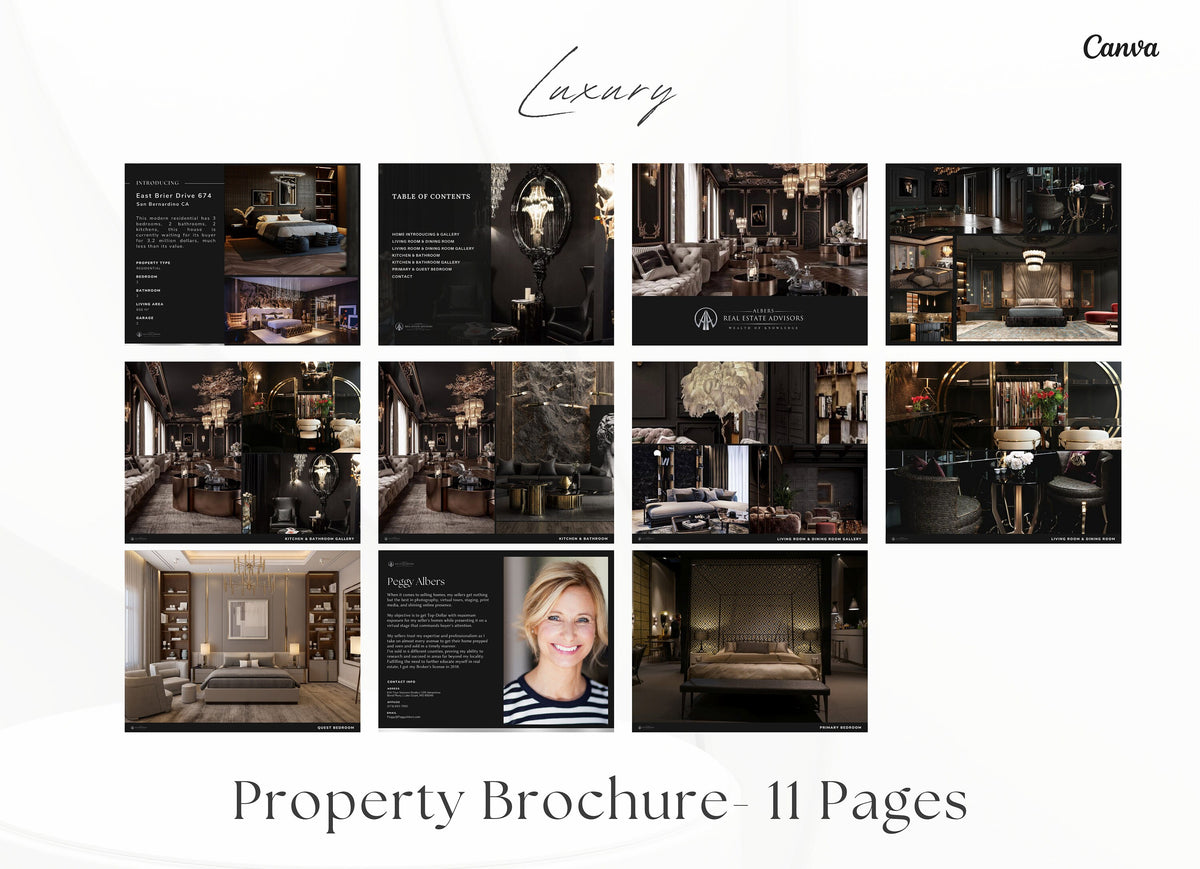 Silver Luxury Property Brochure | Real Estate Property Magazine| Open House Magazine | Realtor Home Brochure| Realtor Feature Sheet