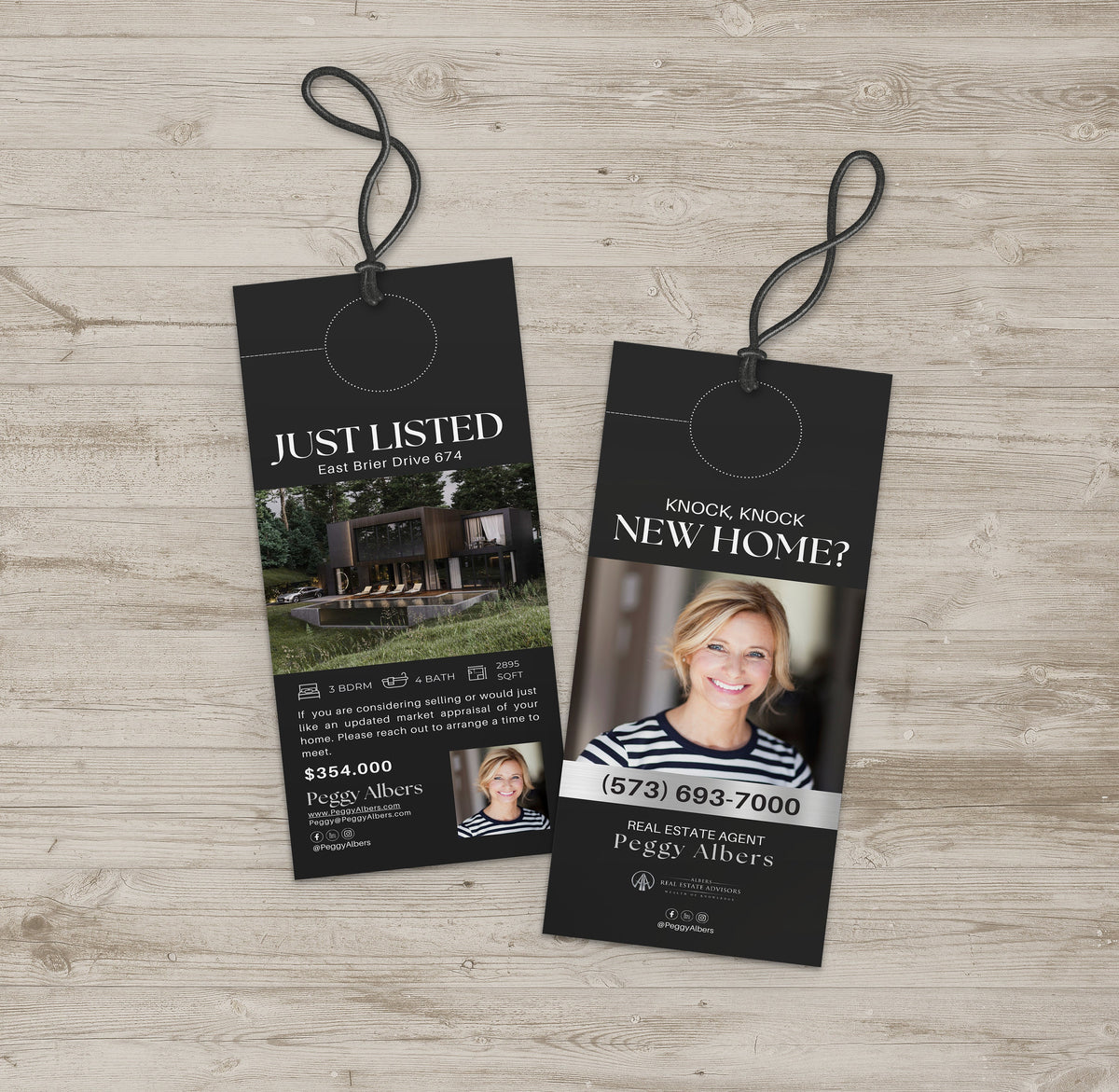 Real Estate Door Hanger Template, Door Hanger Tag, Real Estate Marketing, Hi Neighbor, Realtor, Just Listed Door Hanger, Canva Template