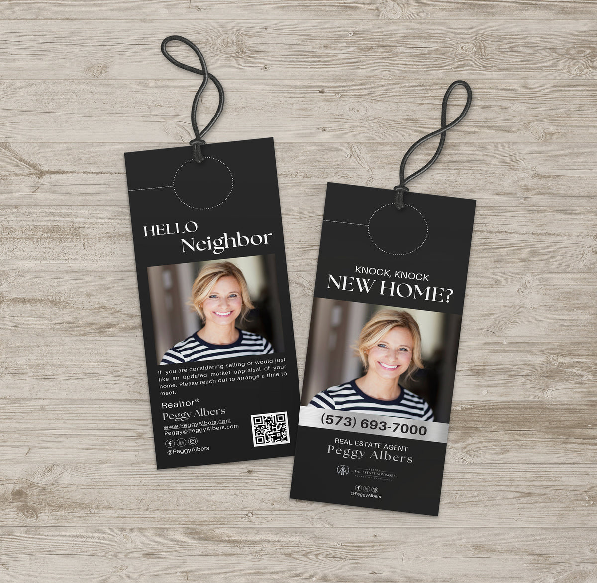 Luxury Real Estate Door Hanger Template, Door Hanger Tag, Real Estate Marketing, Hi Neighbor, Realtor, Canva Template