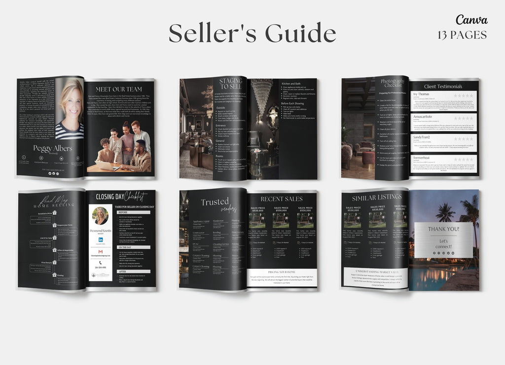 Luxury Silver Seller Real Estate Guide | Seller's Guide | Luxury Realtor Templates | Realtor Canva Templates | Real Estate Marketing Tools
