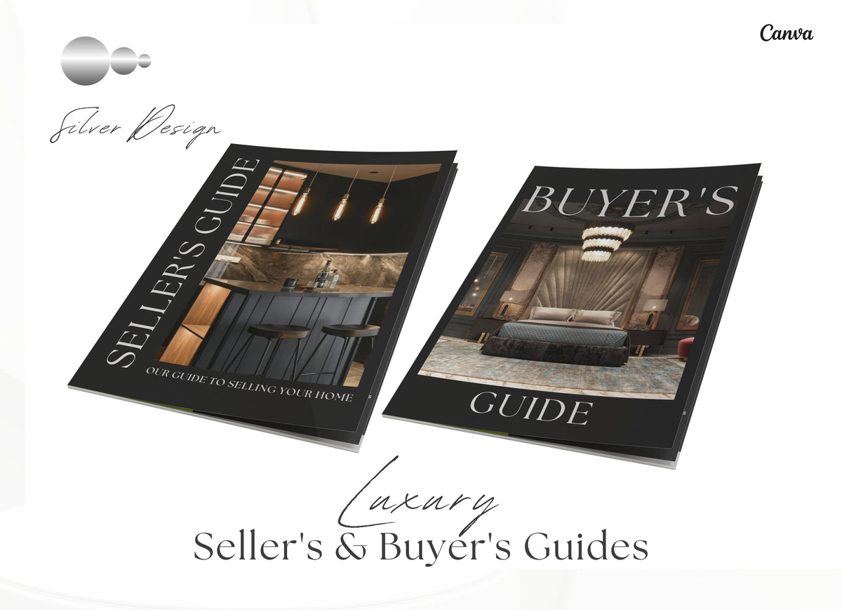 Silver Luxury Real Estate Guides | Luxury Buyers and Seller Guides | Home Buyer Guide | Realtor Seller Guide | Realtor Canva Templates