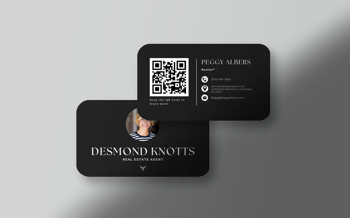 Silver Real Estate Business Card Template | Canva Realtor Business Card | Luxury Business Card Template | Modern Real Estate Marketing