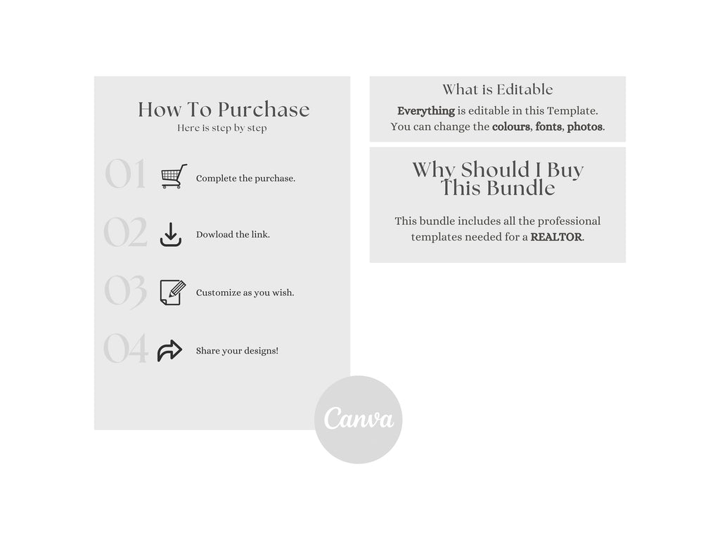 Silver Real Estate Templates Canva, Realtor Marketing, Real Estate Social Media, Black Realtor Branding, Realtor Tools, Silver Kit