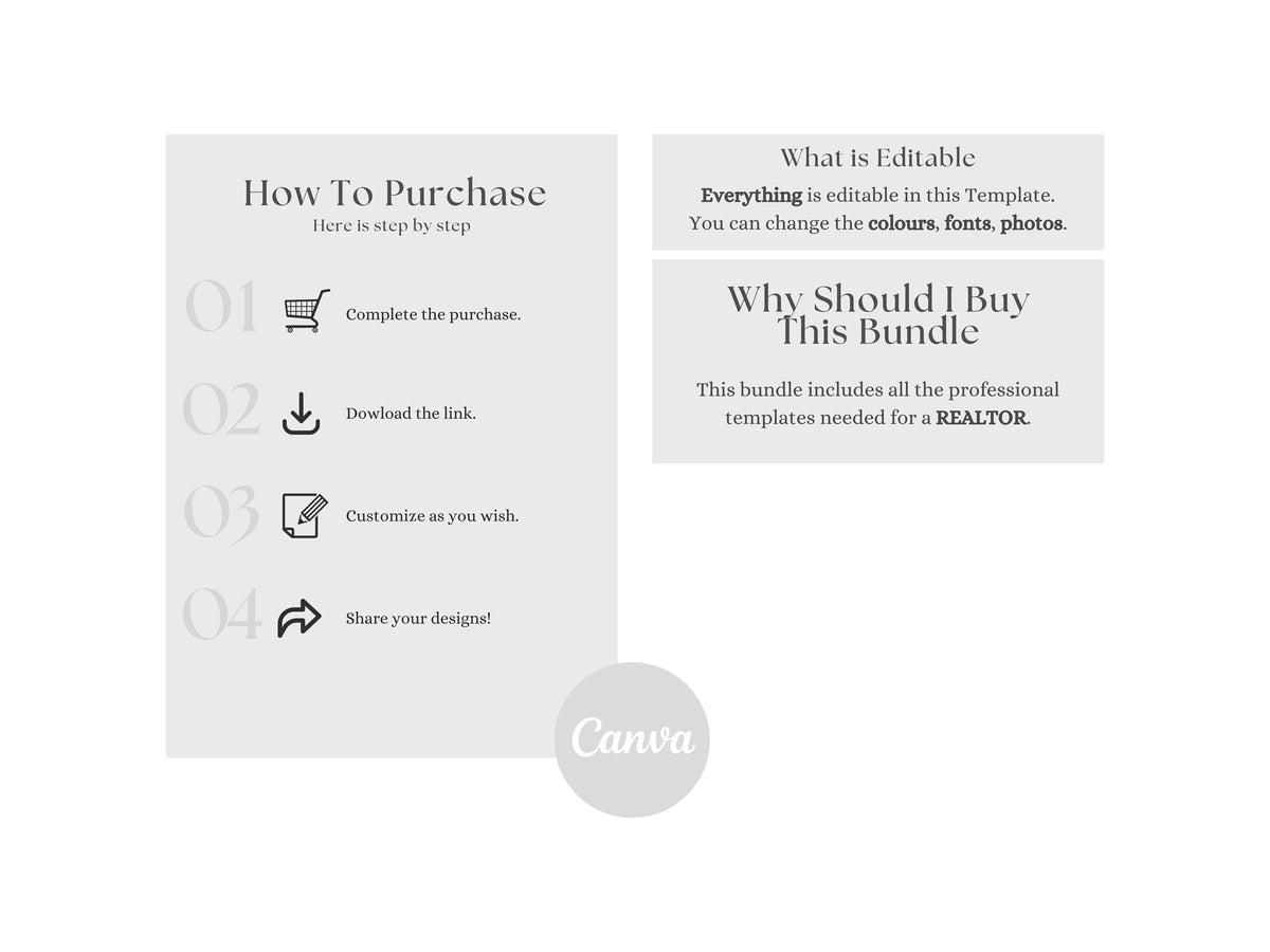 Silver Real Estate Templates Canva, Realtor Marketing, Real Estate Social Media, Black Realtor Branding, Realtor Tools, Silver Kit