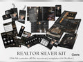 Silver Real Estate Templates Canva, Realtor Marketing, Real Estate Social Media, Black Realtor Branding, Realtor Tools, Silver Kit