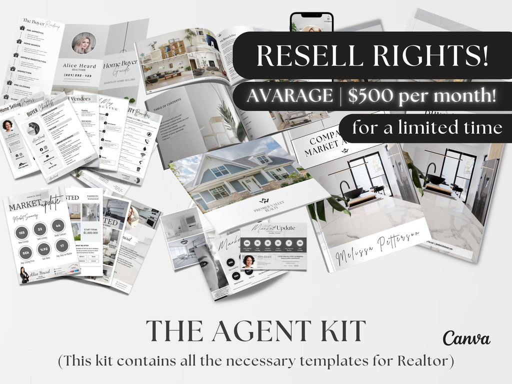 MASTER RESELL RIGHTS, Real Estate Templates Canva, Realtor, Real Estate Plr, Mrr, Digital Products to sell, All templates in our store