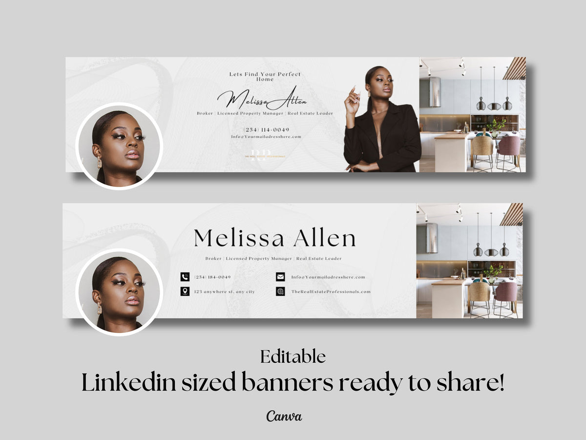 Linkedin Banners | Real Estate Linkedin Banners | Realtor Banner | Linkedin Banner Canva | Realtor Linkedin | Ready to Share