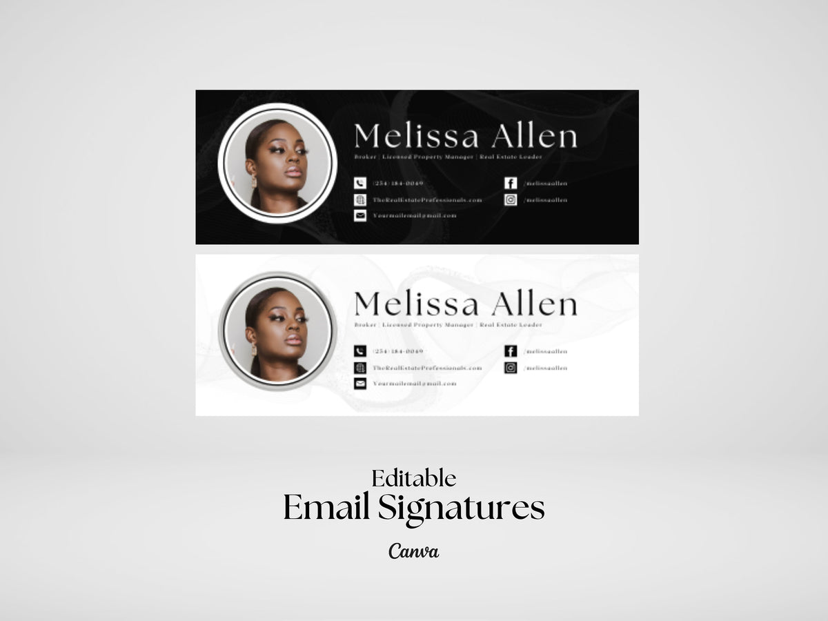 Email Signature | Gmail Signature | Real Estate Marketing | Modern Realtor Template | Editable Canva Email Signature