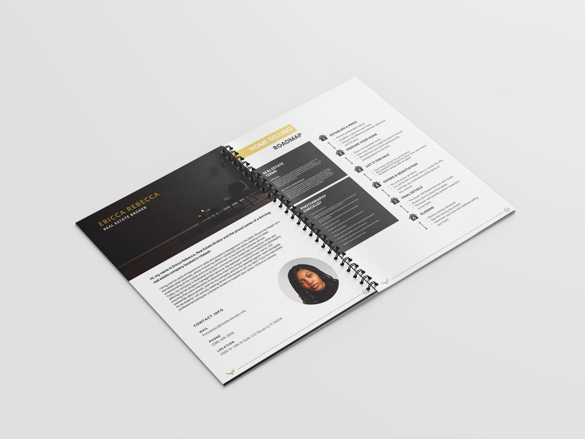 Luxury Listing presentation, Sellers Guide, High-End Design, Black and White Design, Gold and Black Design, Canva