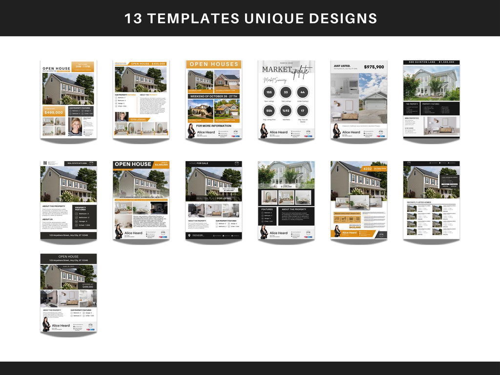 Premium Designs Real Estate Flyer Bundle | Realtor Flyer Templates | Real Estate Marketing Flyers | Just Listed | Just Sold | Open House