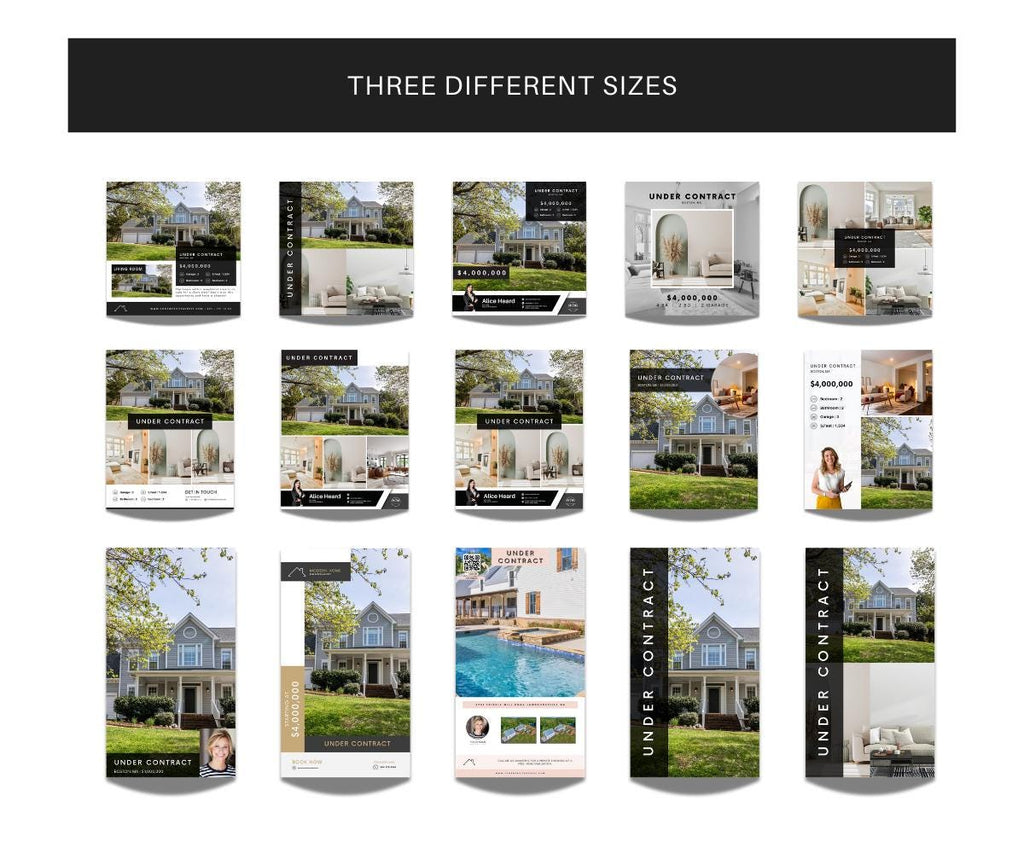 Under Contract Premium Quality Social Media Posts | Listing Updates | Real Estate Marketing | Instagram Posts and Stories | Canva