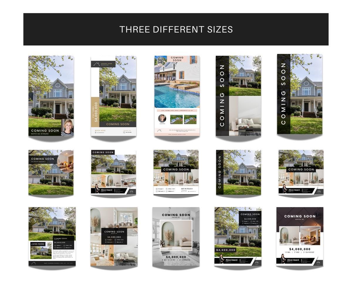Coming Soon Premium Quality Social Media Posts | Listing Updates | Coming Soon Instagram Posts | Real Estate Marketing | Three Sizes | Canva