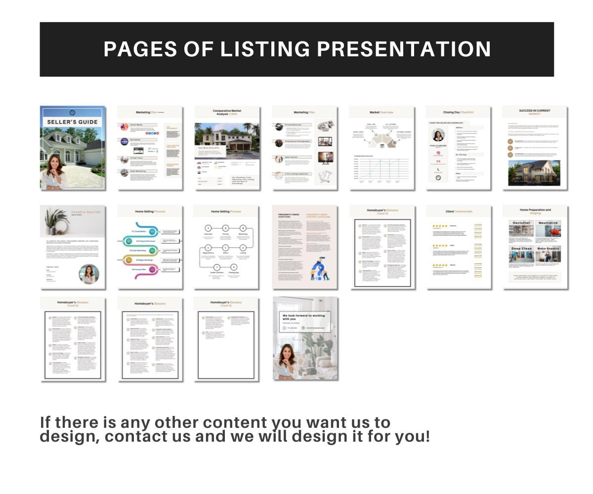 Seller's & Buyer's Guides, Listing Presentation, Buyer's Guide, Seller's Guide, Premium Designs, Premium Guides, Canva
