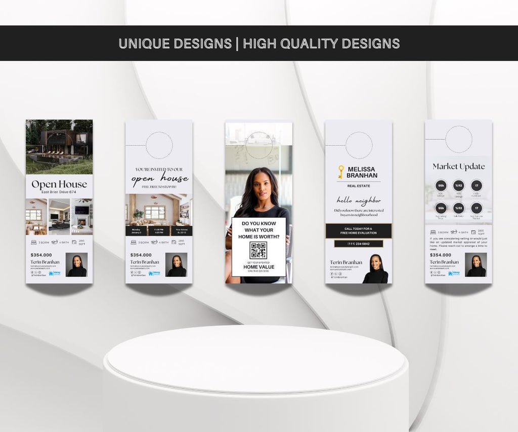 Real Estate Door Hangers | Door Hanger Bundle | Real Estate Farming | Realtor Branding | Editable Canva Templates | 2025