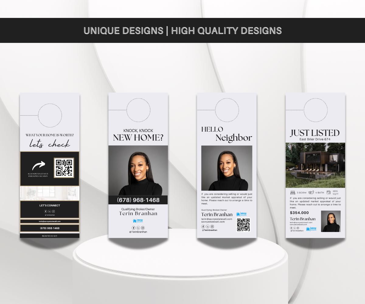 Real Estate Door Hangers | Door Hanger Bundle | Real Estate Farming | Realtor Branding | Editable Canva Templates | 2025