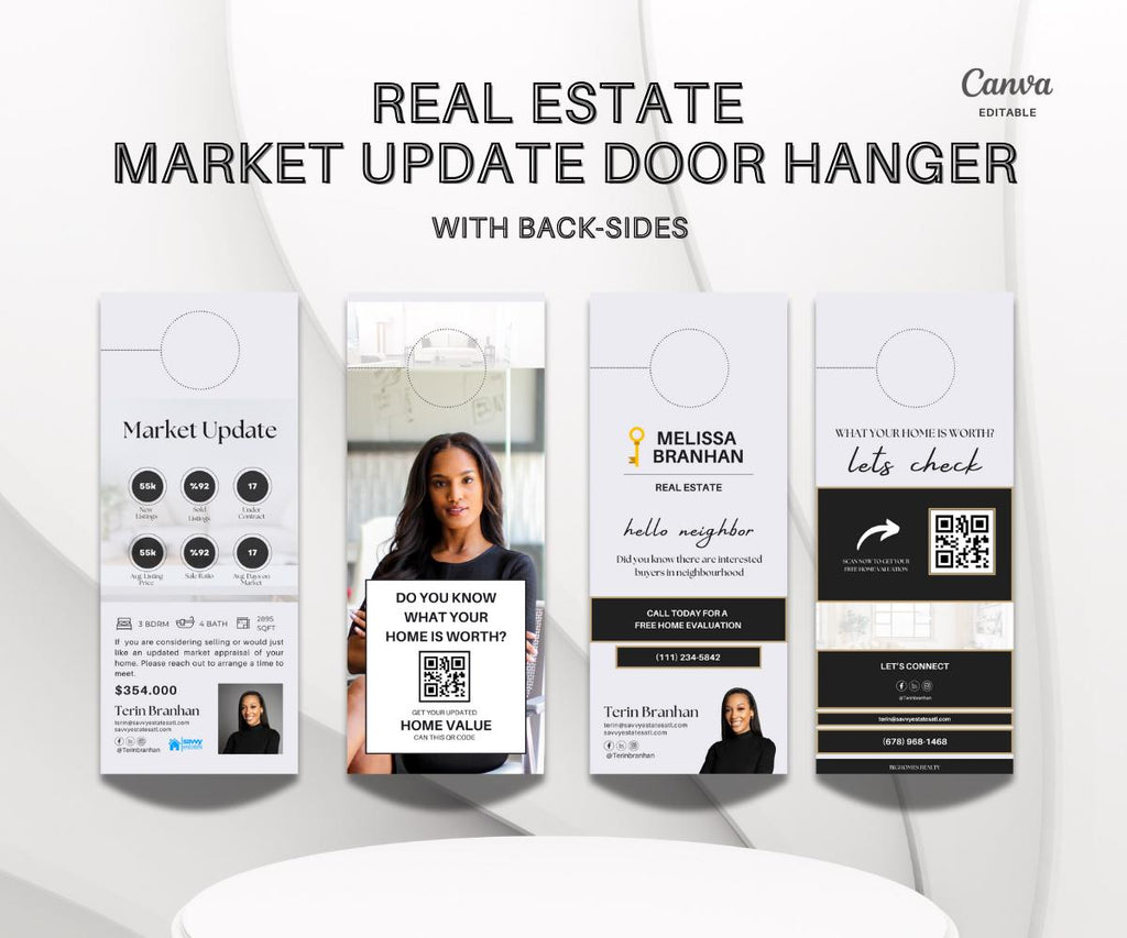 Market Update Door Hanger | Market Update | Door Hangers Editable | Canva Door Hanger With Back-Sides | 2025